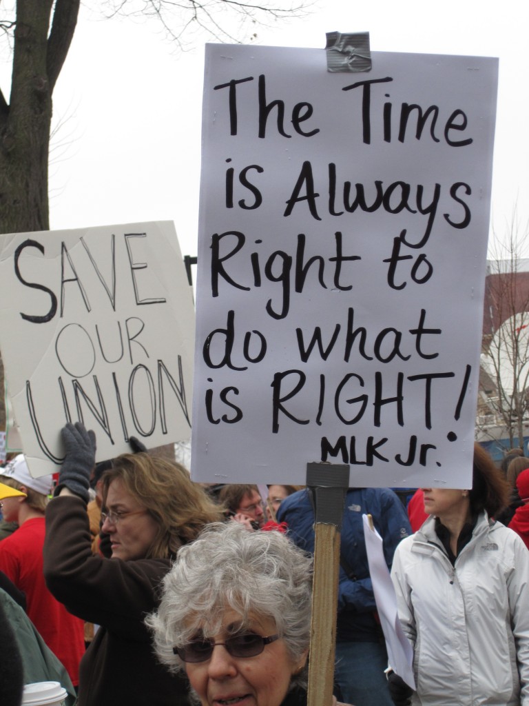 Wisconsin budget repair bill protests. Madison, Wisconsin. Feb. 2011. BDP000191