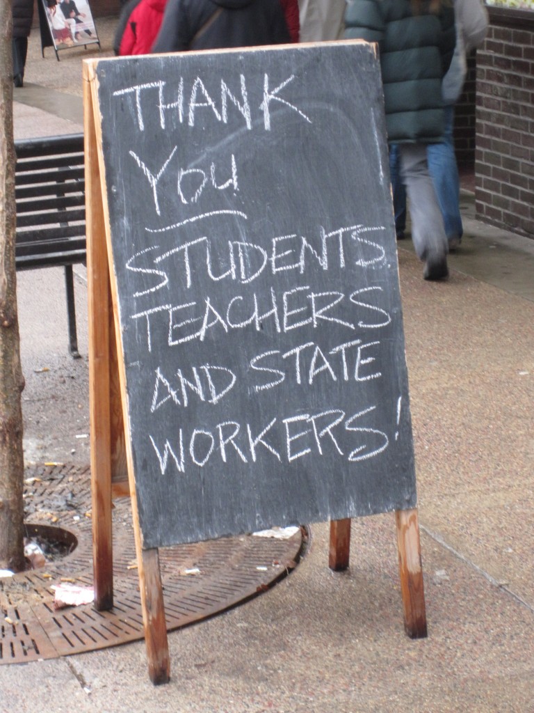 Wisconsin budget repair bill protests. Madison, Wisconsin. Feb. 2011.
