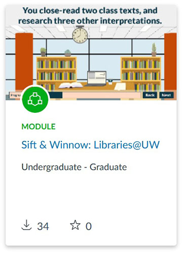 Sift & Winnow: Libraries@UW Canvas module